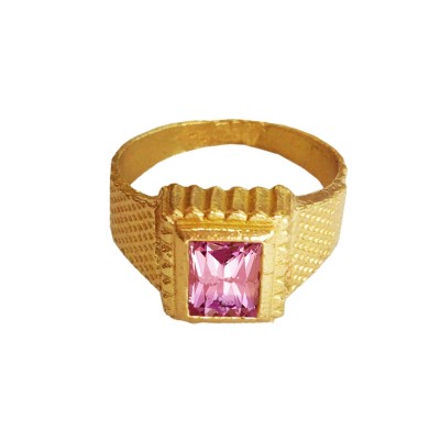 Menjewell Classic Square - Shape Design Alloy Figure  Ring