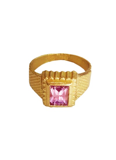 Menjewell Classic Square - Shape Design Alloy Figure  Ring