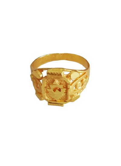 Menjewell Classic Collection Gold Flower Design Alloy figure Ring For Men & Boys