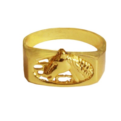 Menjewell Elegant Classic & Stylish Gold Plated Horse Head Design Alloy Finger Rings