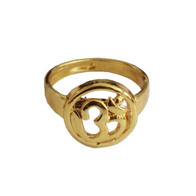 Menjewell New Spiritual Collection Gold Lord Shiva OM in Round Shape Ring