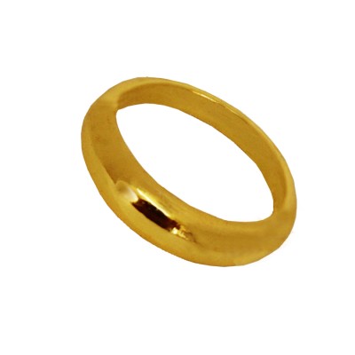Menjewell New Collection Gold Plated Flat Pipe Cut Plain Design Ring