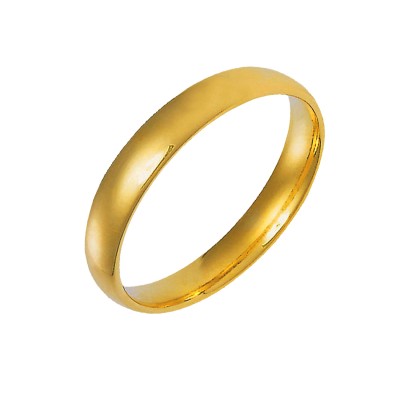 Menjewell New Collection Plain Gold Plated Flat Pipe Cut Plain Design Ring