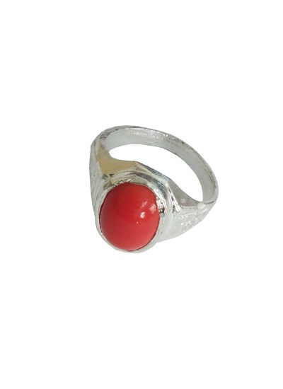 Natural Deep Red Coral Ring 925 Sterling Silver Handmade Marjan Ring For Men  | eBay