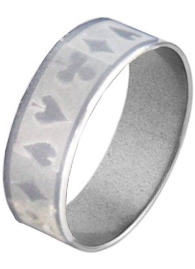 Elegant Silver Playing Card Fashion Thumb Ring