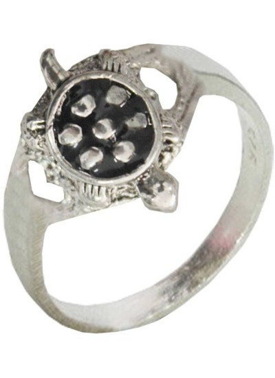Elegant  Silver::Black  Turtle Fashion Ring