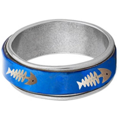 Elegant  Blue  Fish Bone Fashion Thumb Ring