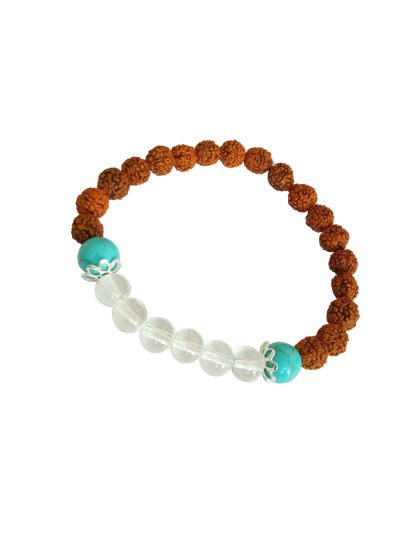 Crystal Turquoise Rudraksha Bracelet 