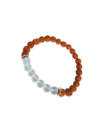 White Crystal Rudraksha Bracelet 