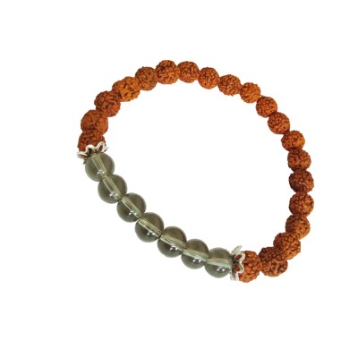 Smoky Crystal Rudraksha Bracelet 