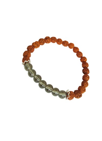 Smoky Crystal Rudraksha Bracelet 