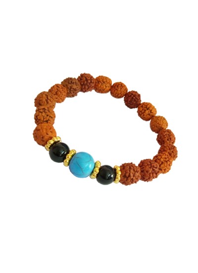 Turquoise Stone Rudraksha Bracelet