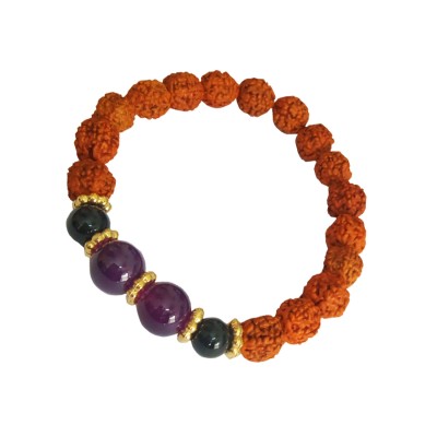 Rudraksha Bracelet Crystal Garnet Beads