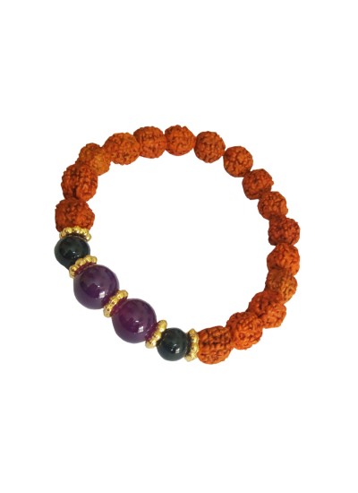 Rudraksha Bracelet Crystal Garnet Beads