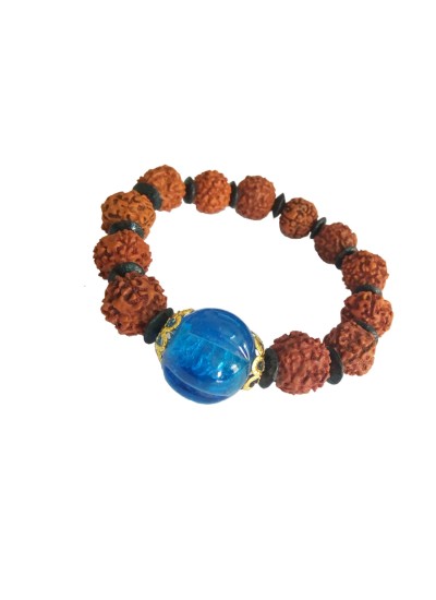 Sapphire Stone Rudraksha Bracelet