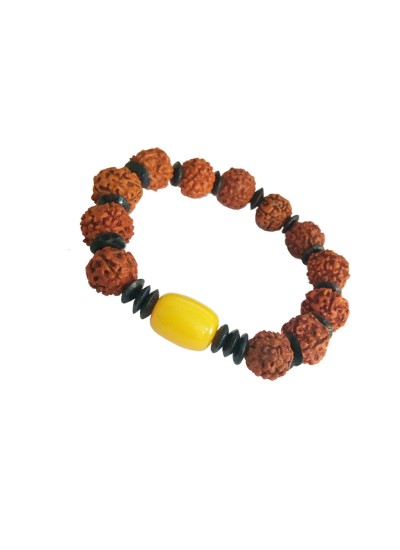 Amber Garnet Rudraksha Bracelet