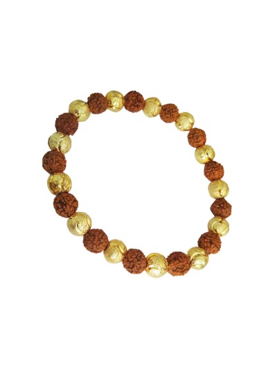 Gold plated Beads Rudraksha Bracelet