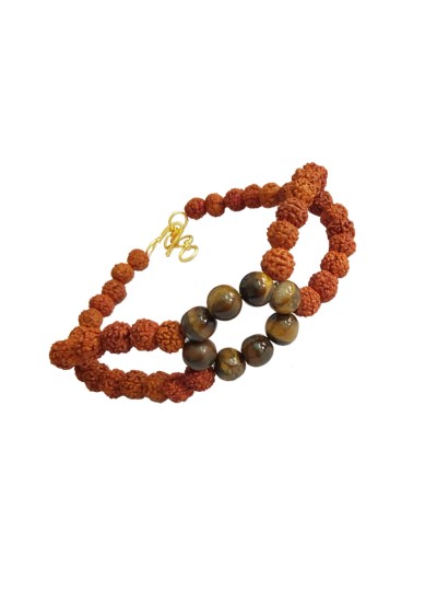 Tiger Eye's Stone Rudraksha Bracelet