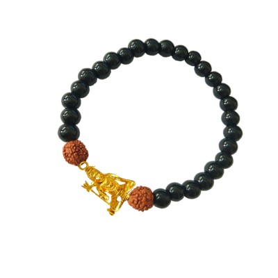 Black Onyx Bracelet Rudraksha Shiva