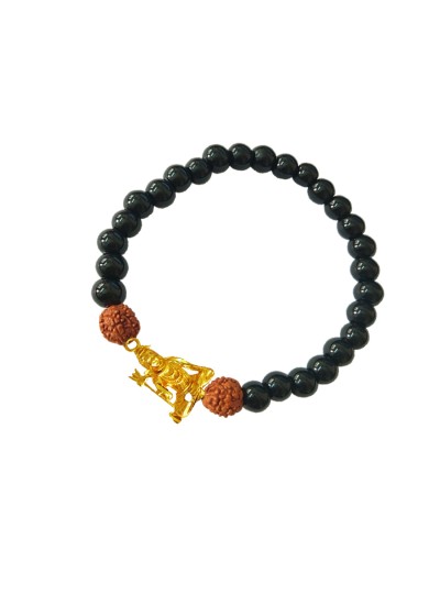 Black Onyx Bracelet Rudraksha Shiva