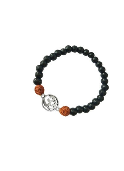 Black Onyx Bracelet Rudraksha Om