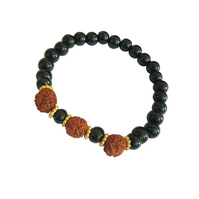 Black Onyx Bracelet Rudraksha Yoga Beads