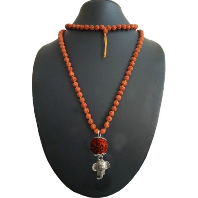 Rudraksha Mala Ganesha Pendant For Men