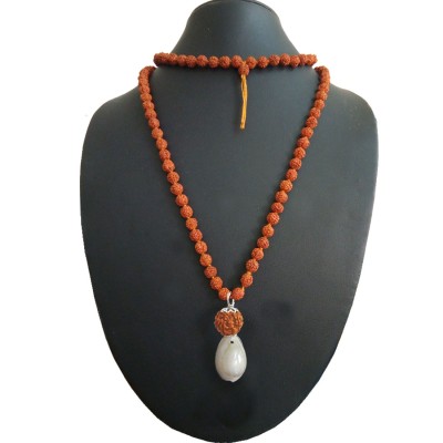 Rudraksha Mala Cowry Pendant For Men