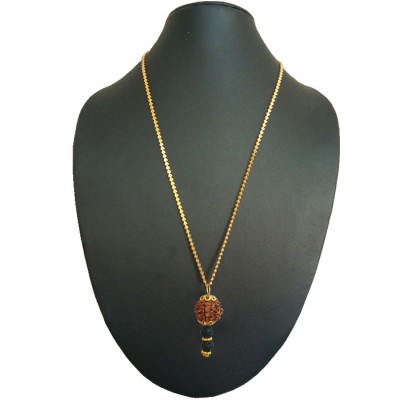 Rudraksha Lava Stone Gada Pendant