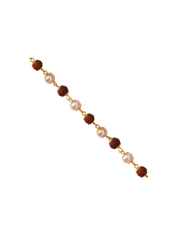 Multicolour Rudraksha & Pearl Combination Rudraksha Bracelet