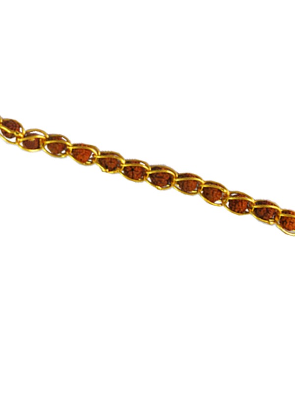 Gold:Brown Rudraksha Design Bracelet