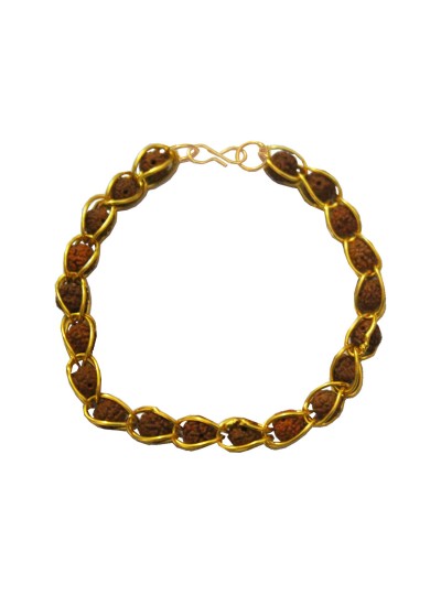 Gold:Brown Rudraksha Design Bracelet