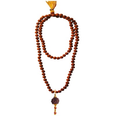 Rudraksha 108 Beads Mala With Rudrasha Pendant Necklace Mala