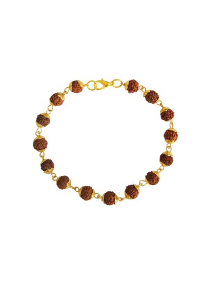 Gold Plated Rudraksha Bracelet