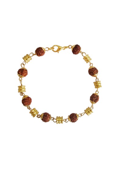 Gold Plated Rudraksha Bracelet