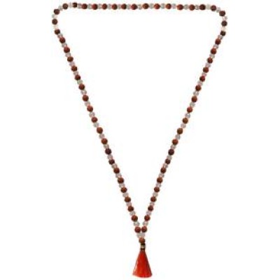 Brown::White  rudraksha with Crystal Mala 