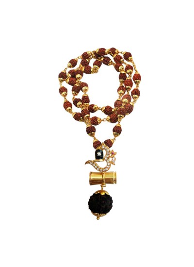 Mahadev Shiva Shivling Om Rudraksha Damru Pendant Menjewell