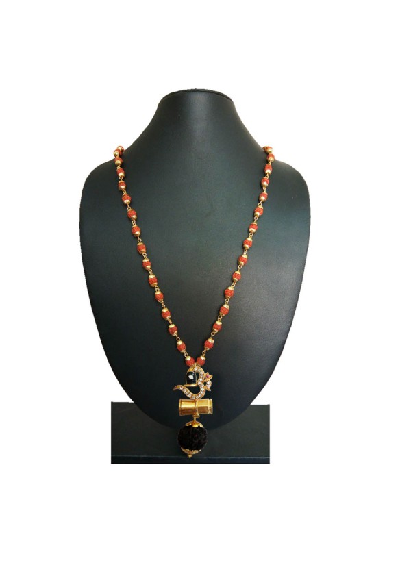 Mahadev Shiva Shivling Om Rudraksha Damru Pendant Menjewell