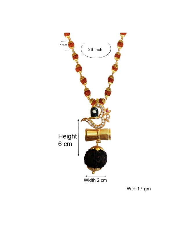 Mahadev Shiva Shivling Om Rudraksha Damru Pendant Menjewell