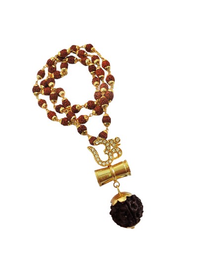 Mahadev Shiva Om Rudraksha Damru Pendant By Menjewell