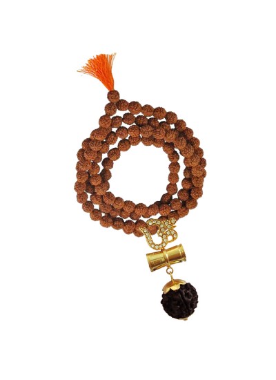 Mahadev Shiva Om Rudraksha Damru Pendant By Menjewell