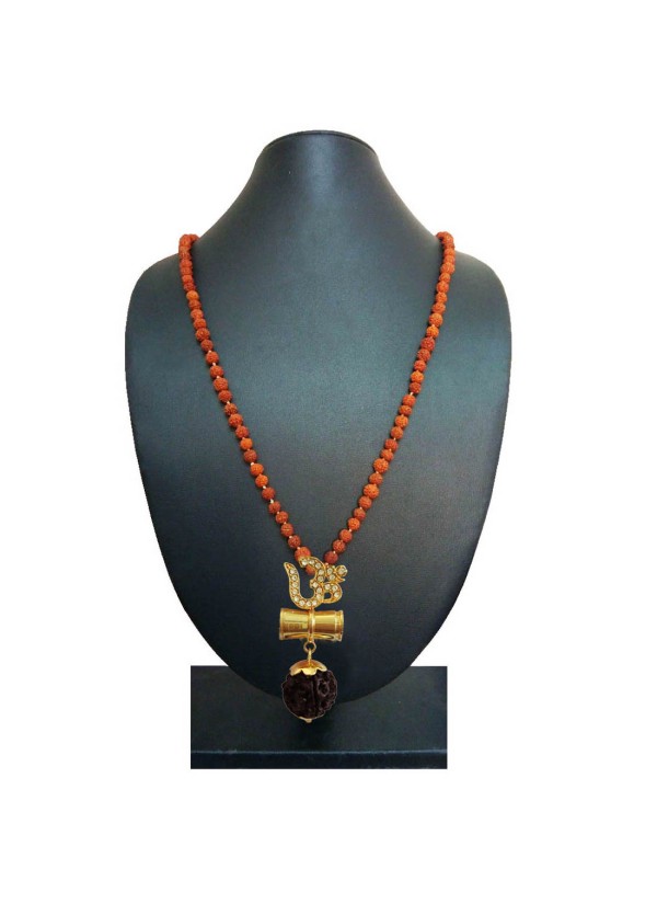 Mahadev Shiva Om Rudraksha Damru Pendant By Menjewell