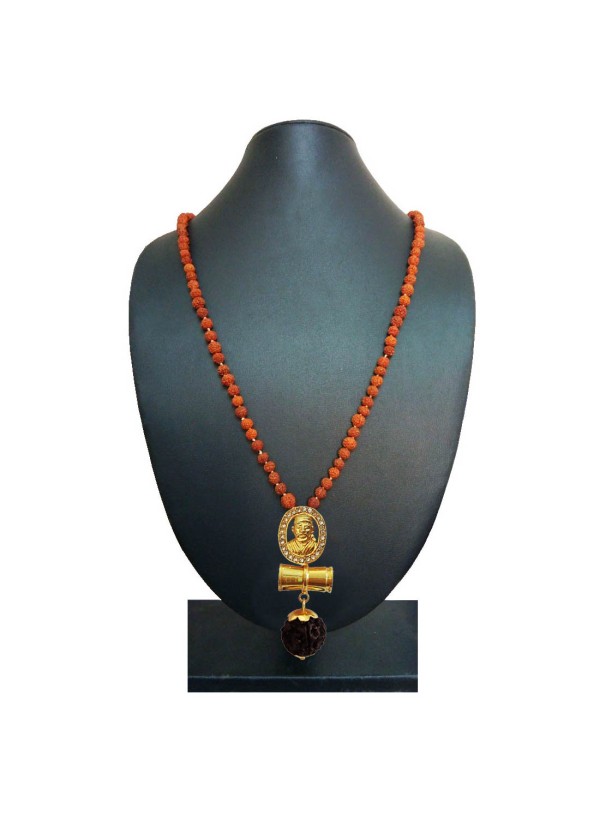 Sai Baba Damru Rudraksha Pendant By Menjewell