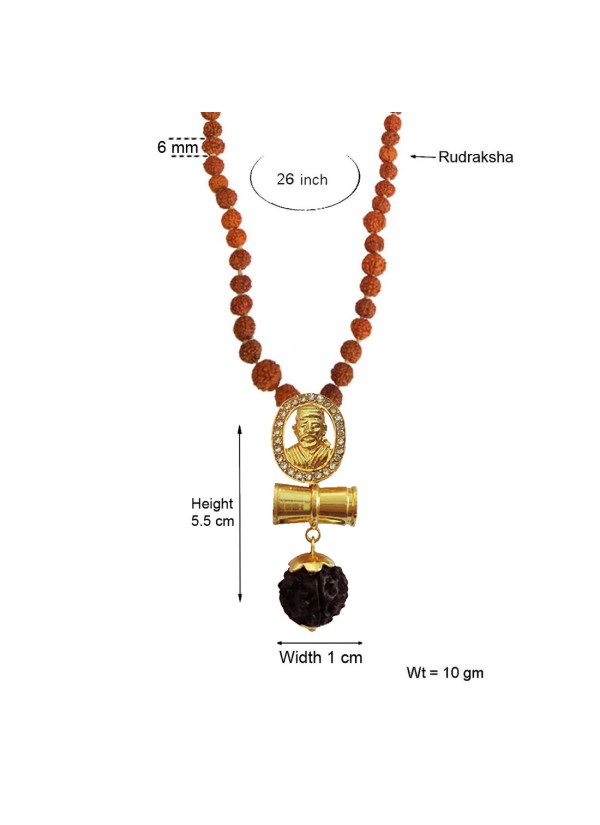 Sai Baba Damru Rudraksha Pendant By Menjewell