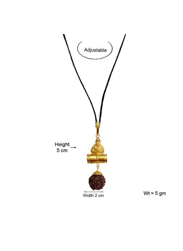 Pawan Putra Hanuman  Rudraksha  Damru Pendant By Menjewell