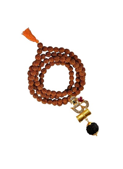 Mahadev Shiva Shivling  Om Rudraksha  Damru Pendant By Menjewell