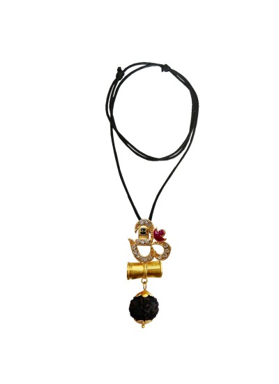 Mahadev Shiva Shivling  Om Rudraksha  Damru Pendant By Menjewell