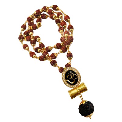 Mahadev Shiva Om Rudraksha Damru Pendant By Menjewell