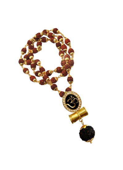 Mahadev Shiva Om Rudraksha Damru Pendant By Menjewell