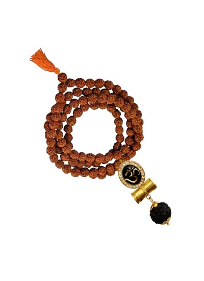 Mahadev Shiva Om Rudraksha Damru Pendant By Menjewell